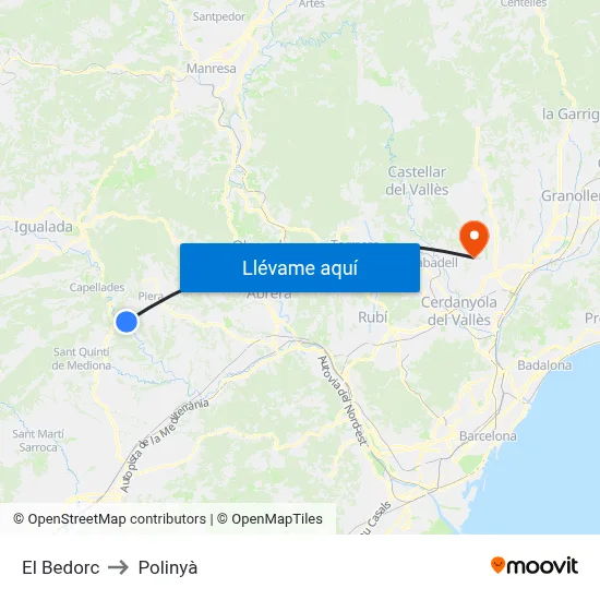 El Bedorc to Polinyà map