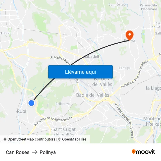 Can Rosés to Polinyà map