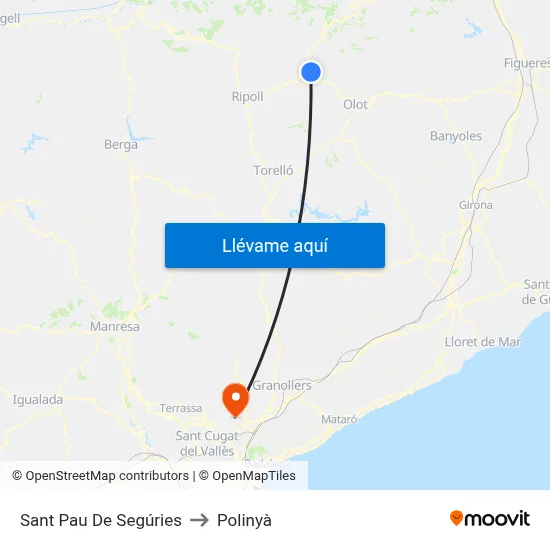 Sant Pau De Segúries to Polinyà map