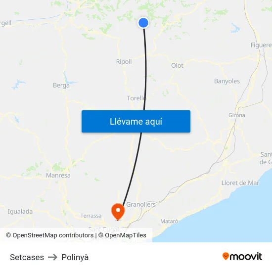 Setcases to Polinyà map