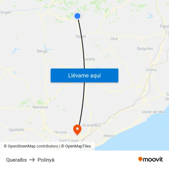 Queralbs to Polinyà map