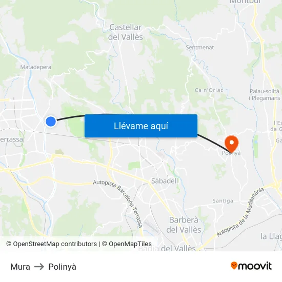 Mura to Polinyà map