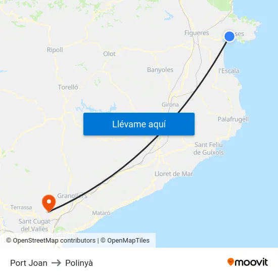Port Joan to Polinyà map