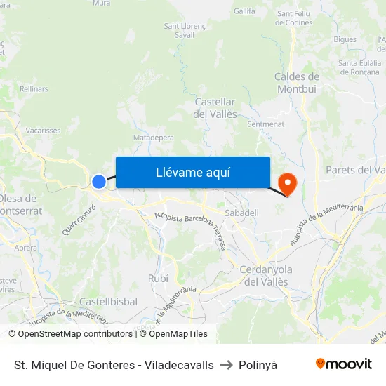 St. Miquel De Gonteres - Viladecavalls to Polinyà map