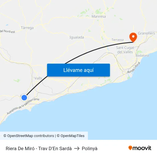 Riera De Miró - Trav D'En Sardà to Polinyà map