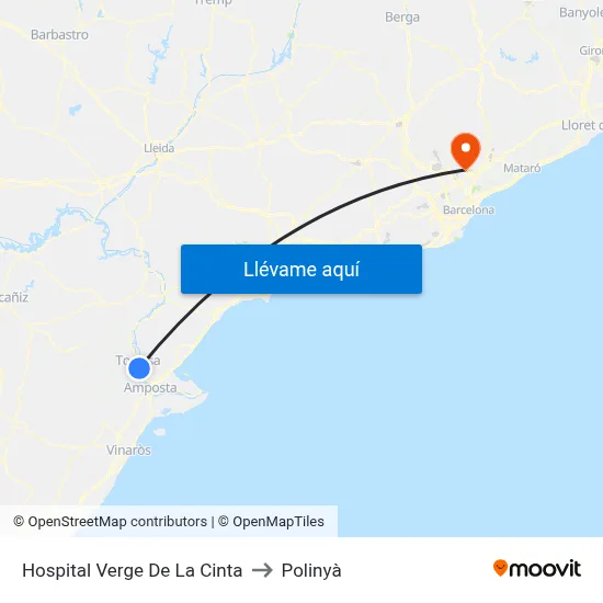 Hospital Verge De La Cinta to Polinyà map