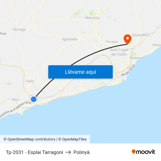 Tp-2031 - Esplai Tarragoní to Polinyà map