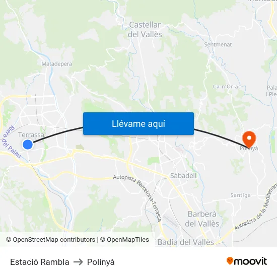 Estació Rambla to Polinyà map