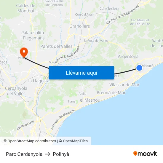 Parc Cerdanyola to Polinyà map