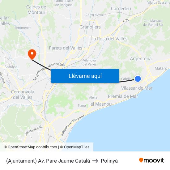 (Ajuntament) Av. Pare Jaume Català to Polinyà map