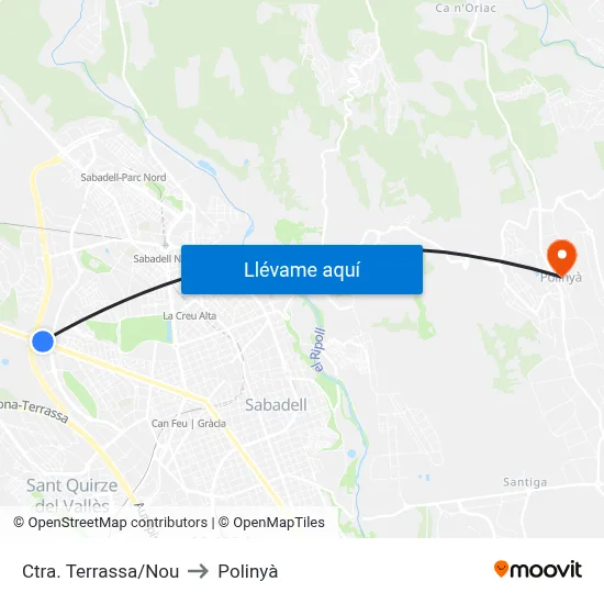 Ctra. Terrassa/Nou to Polinyà map