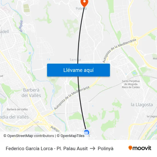 Federico García Lorca - Pl. Palau Ausit to Polinyà map