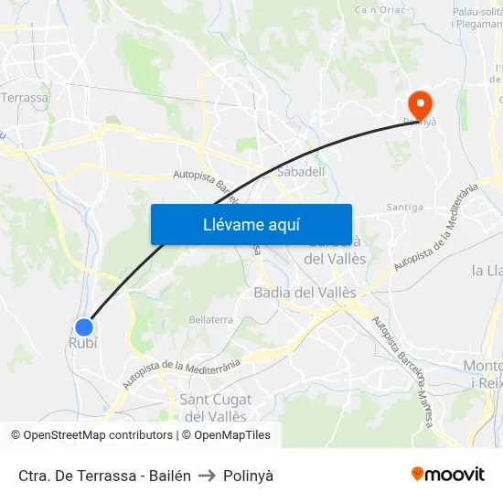 Ctra. De Terrassa - Bailén to Polinyà map