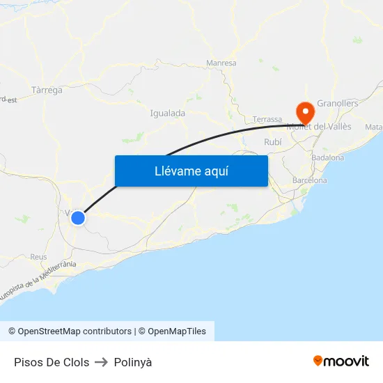 Pisos De Clols to Polinyà map
