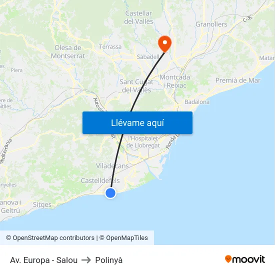 Av. Europa - Salou to Polinyà map