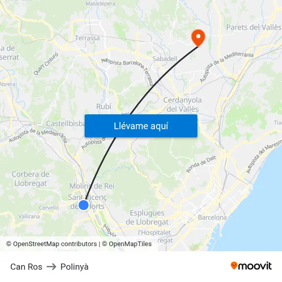 Can Ros to Polinyà map