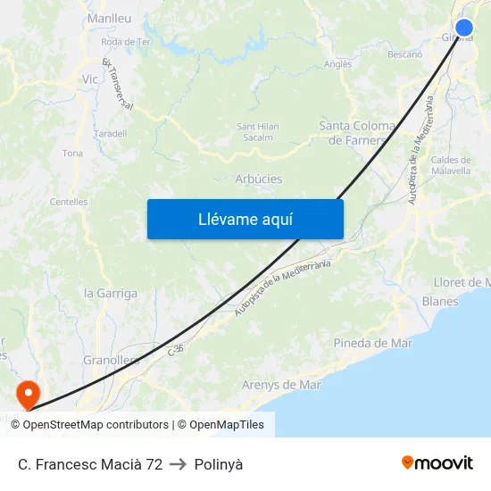 C. Francesc Macià  72 to Polinyà map