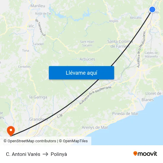 C. Antoni Varés to Polinyà map