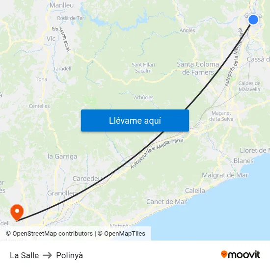 La Salle to Polinyà map