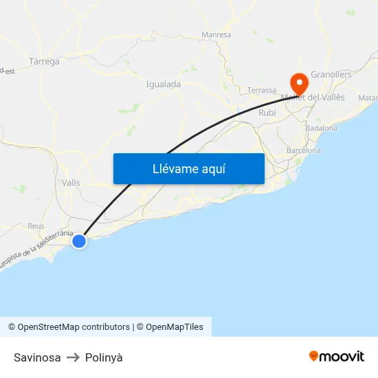 Savinosa to Polinyà map
