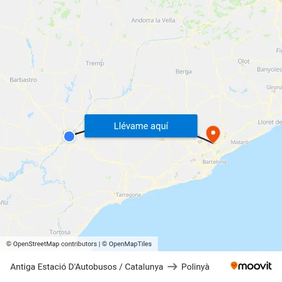 Antiga Estació D'Autobusos / Catalunya to Polinyà map