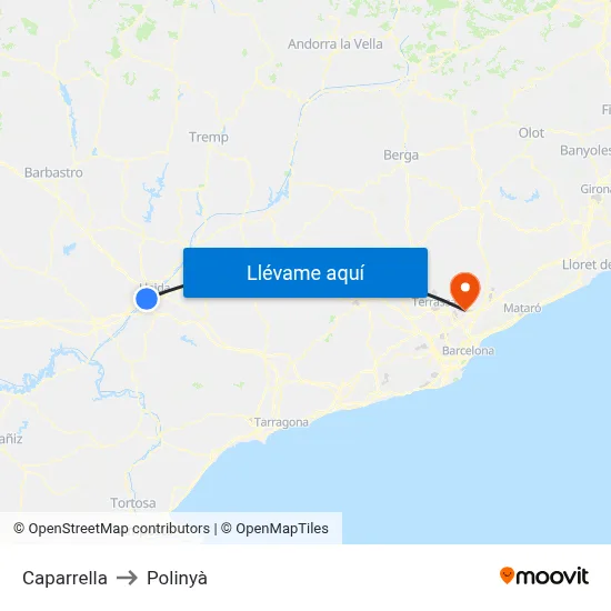Caparrella to Polinyà map