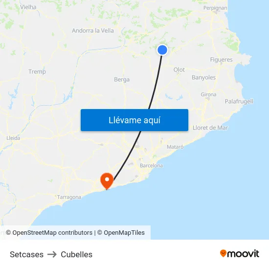 Setcases to Cubelles map