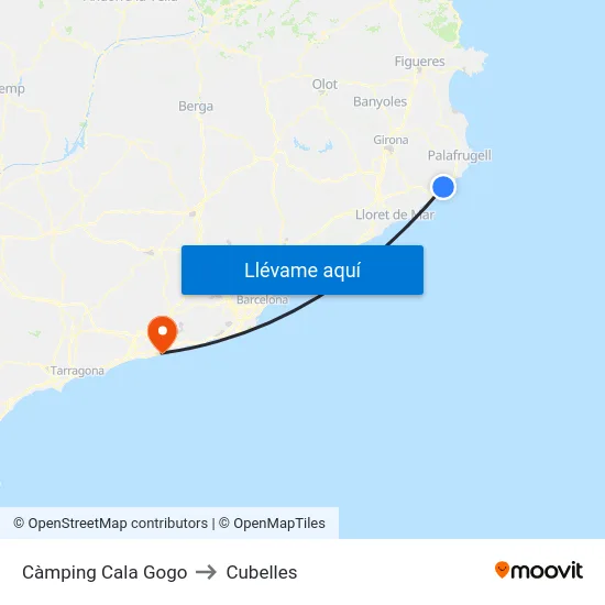 Càmping Cala Gogo to Cubelles map