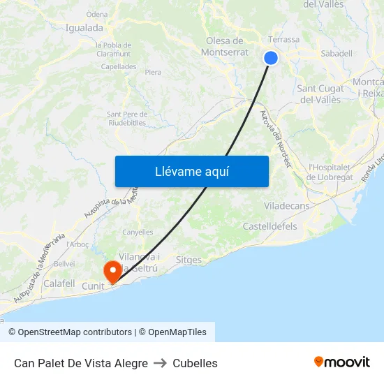 Can Palet De Vista Alegre to Cubelles map