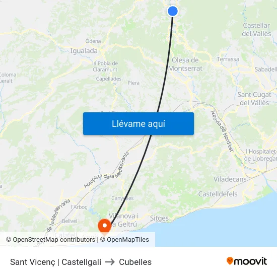 Sant Vicenç | Castellgalí to Cubelles map