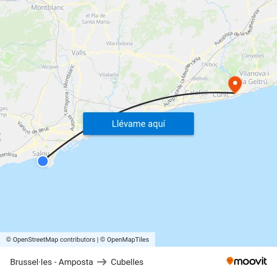 Brussel·Ies - Amposta to Cubelles map