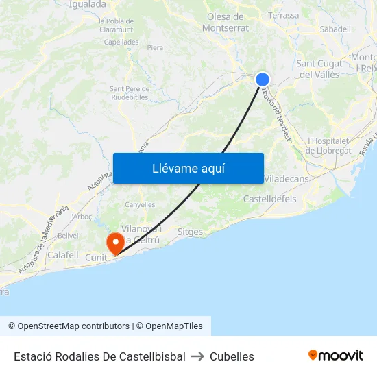 Estació Rodalies De Castellbisbal to Cubelles map