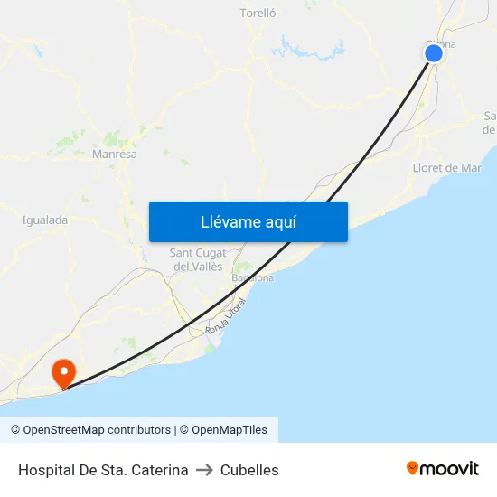 Hospital De Sta. Caterina to Cubelles map