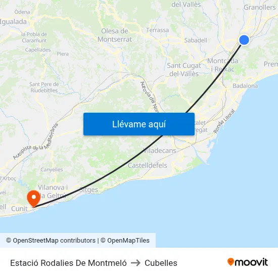 Estació Rodalies De Montmeló to Cubelles map