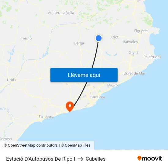Estació D'Autobusos De Ripoll to Cubelles map