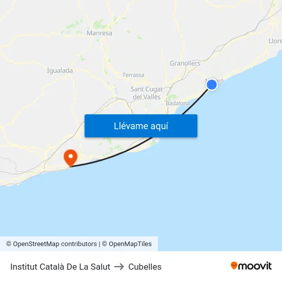 Institut Català De La Salut to Cubelles map