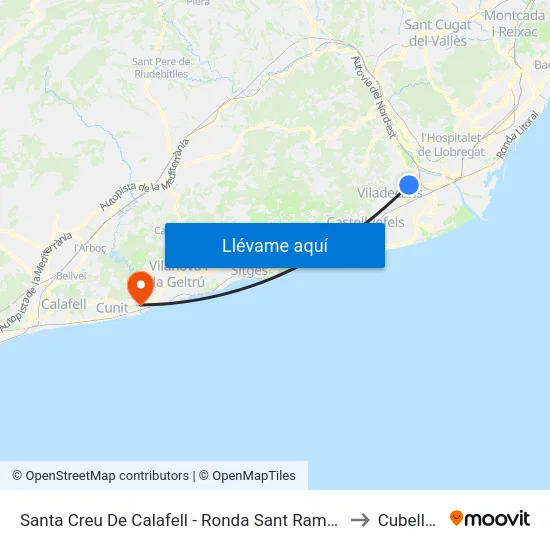 Santa Creu De Calafell - Ronda Sant Ramon to Cubelles map