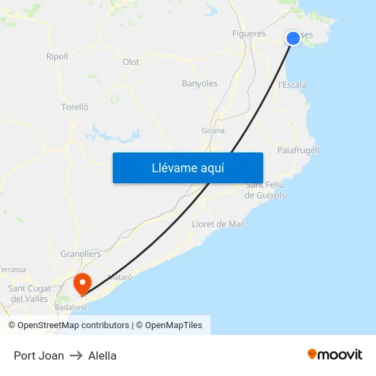 Port Joan to Alella map