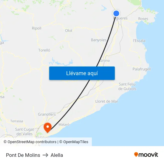 Pont De Molins to Alella map