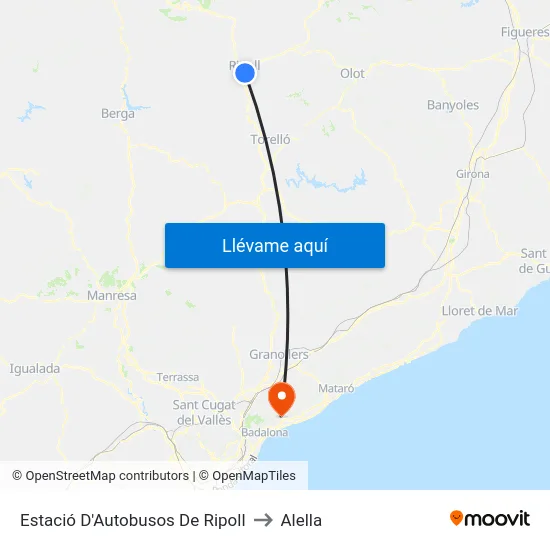 Estació D'Autobusos De Ripoll to Alella map