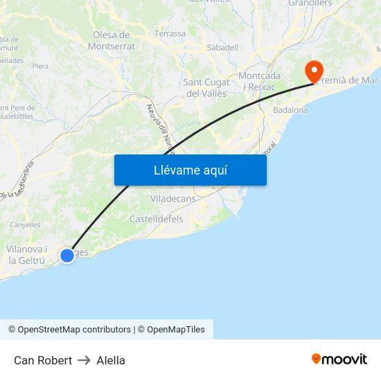 Can Robert to Alella map