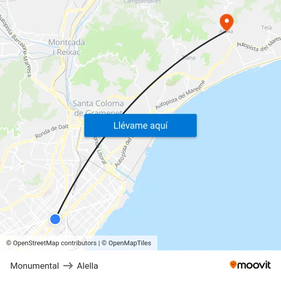 Monumental to Alella map