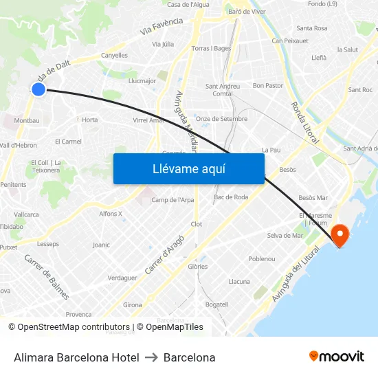 Alimara Barcelona Hotel to Barcelona map