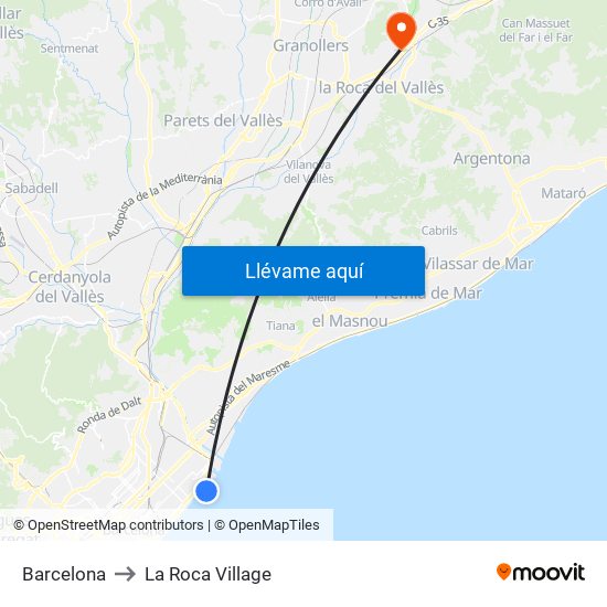 ¿Cómo llegar a La Roca Village Shopping Express en Barcelona en Autobús, Metro, Tren o Tranvía?