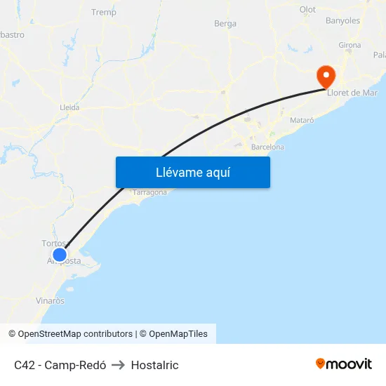 C42 - Camp-Redó to Hostalric map