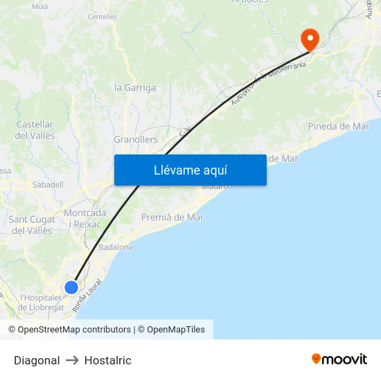 Diagonal to Hostalric map