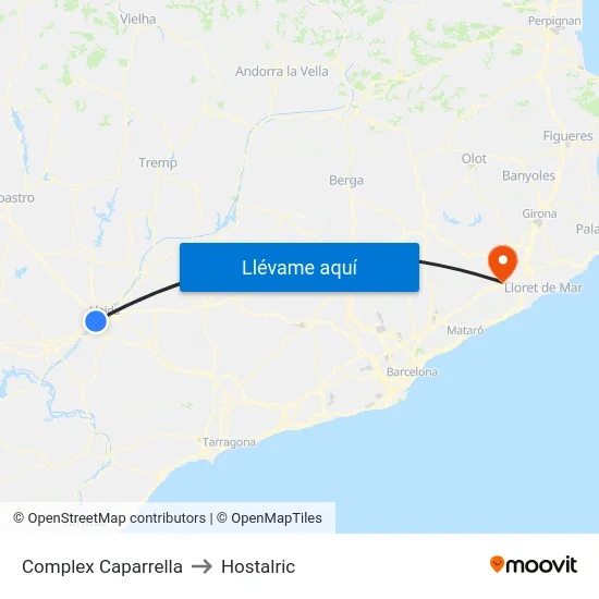 Complex Caparrella to Hostalric map