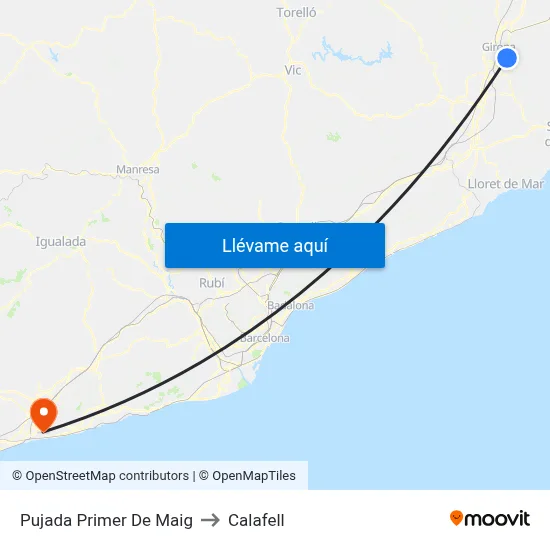 Pujada Primer De Maig to Calafell map