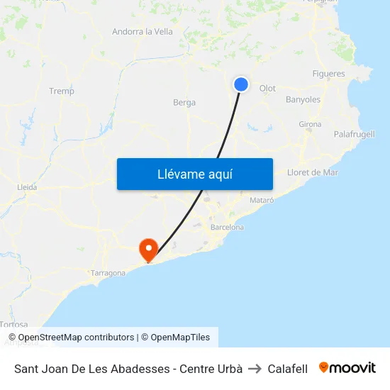 Sant Joan De Les Abadesses - Centre Urbà to Calafell map