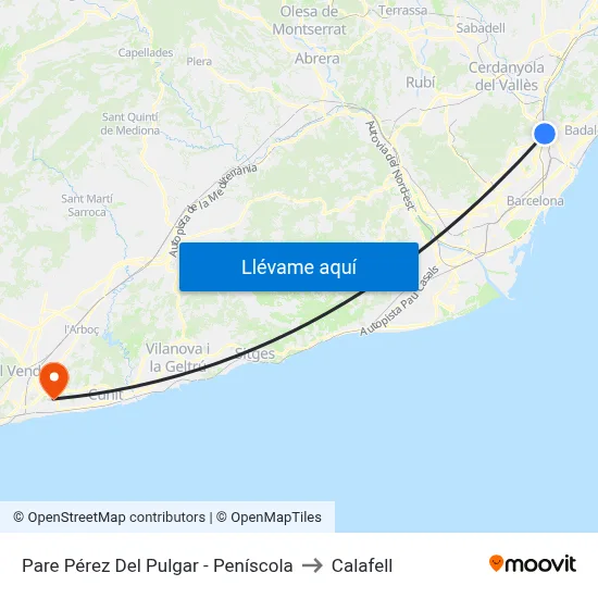 Pare Pérez Del Pulgar - Peníscola to Calafell map